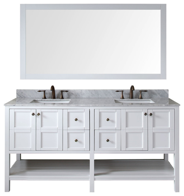 Virtu Usa Winterfell 72 Double Bathroom Vanity Cherry Virtu Winterfell 72 Double Bathroom Vanity White With Marble Top Mirror