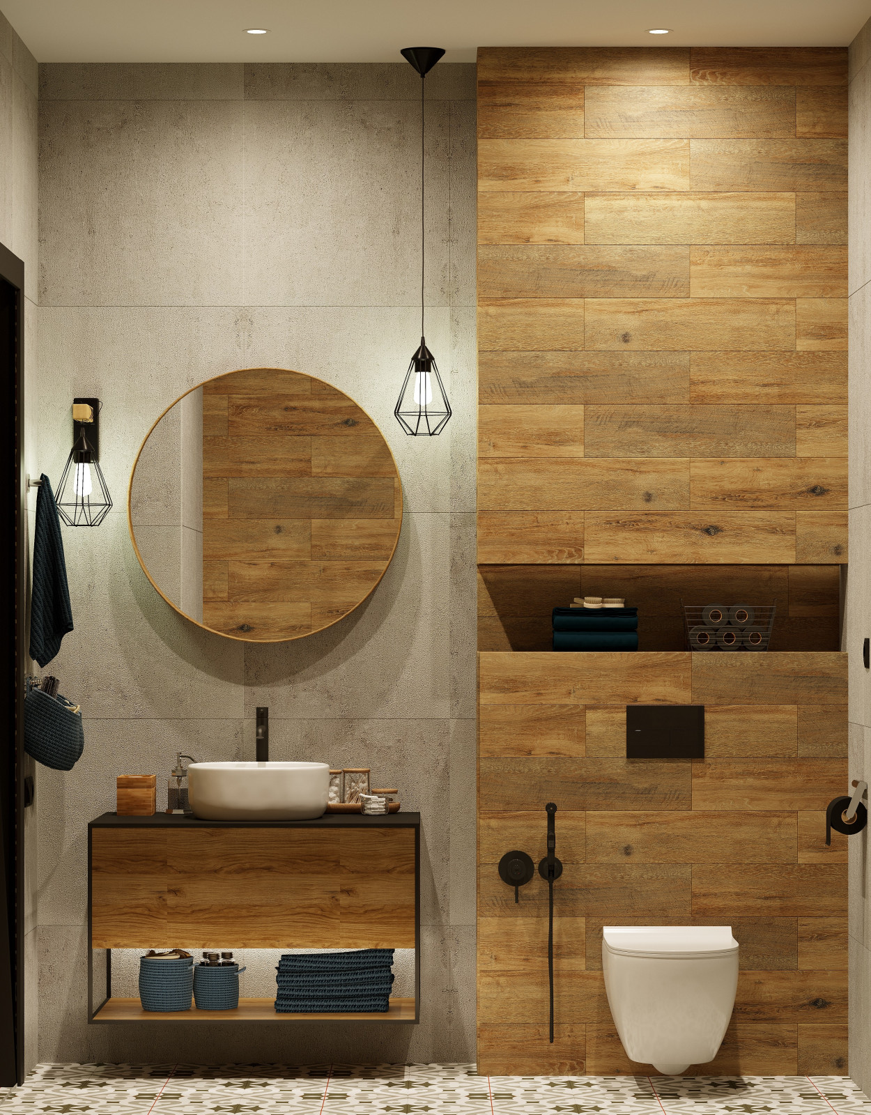 Санузел в стиле Лофт