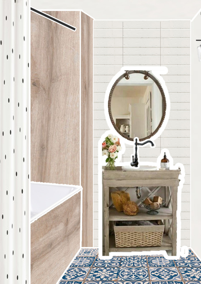 3D коллаж ванной комнаты