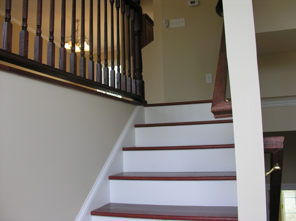 This is an example of a traditional staircase in Boston.