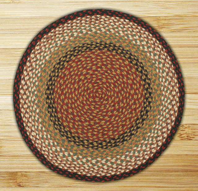 Earth Rugs C 19 Burdy Mustard Round Braided Rug 4 Feet X