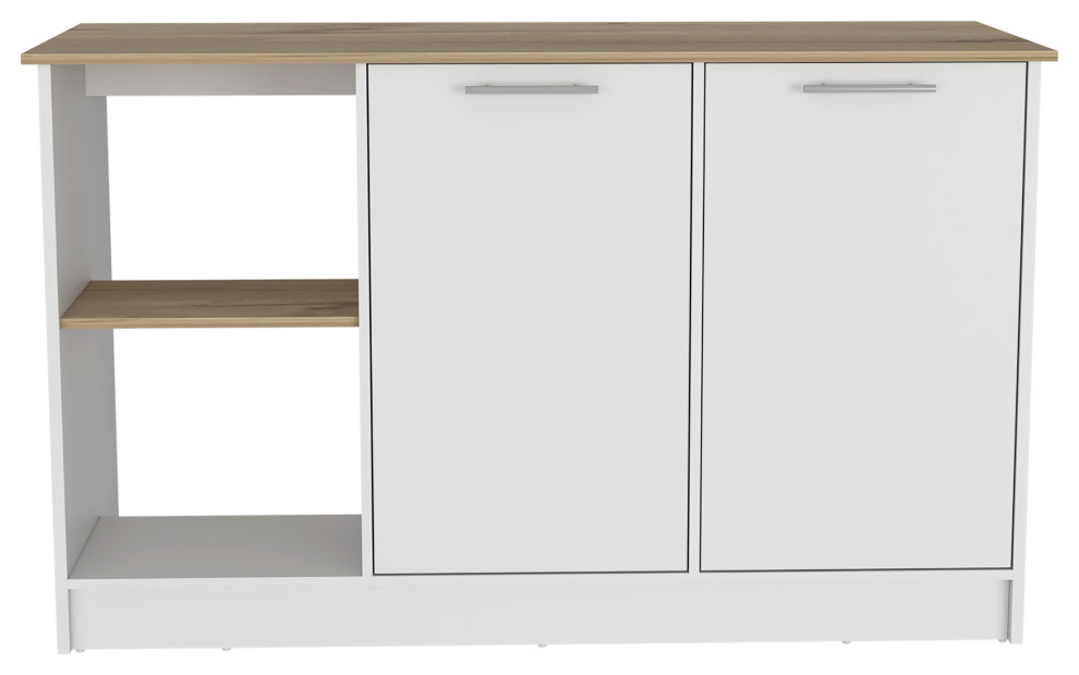 Carnation Kitchen Island Light OakWhite Transitional Kitchen