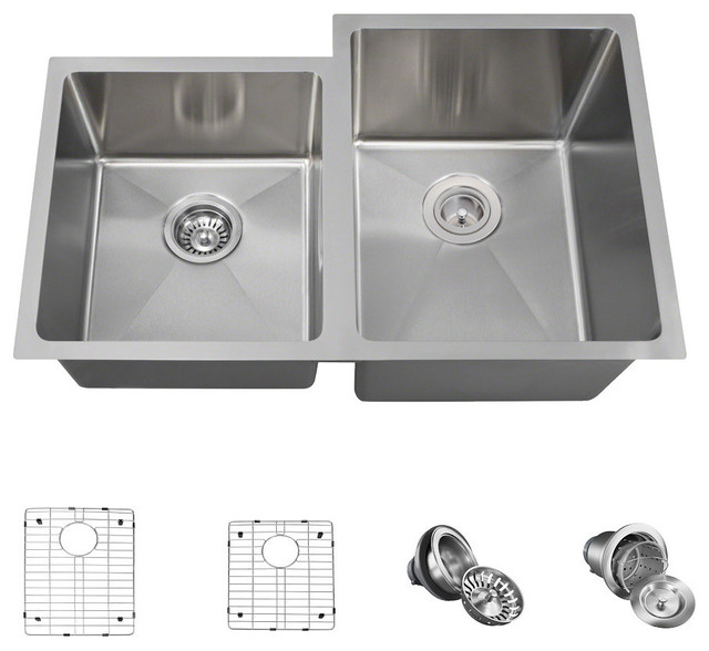 Undermount Offset 3 4 Radius Sink 18 Gauge Wide Right Ensemble