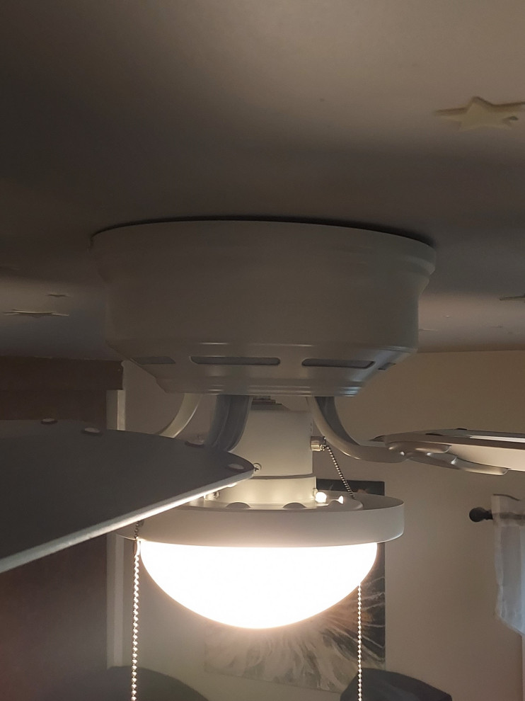 uneven ceiling with ceiling fan gap