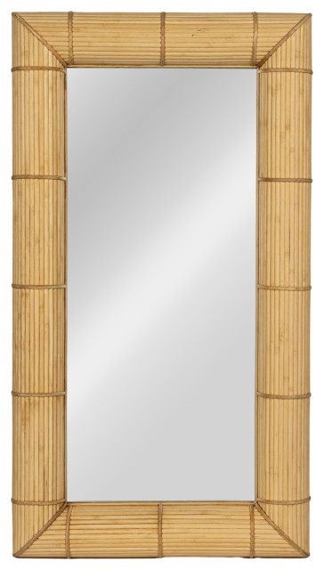 Bamboo Rectangular Wall Mirror, Natural - Asian - Wall Mirrors - by ...