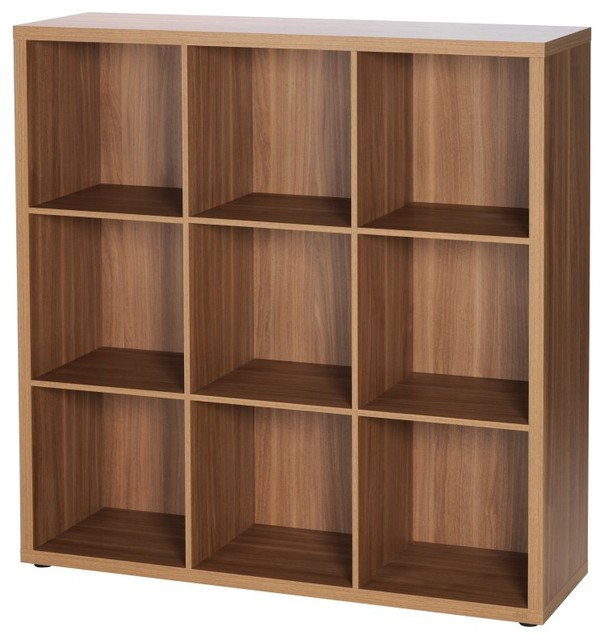 didit click furniture 9 Cubby Open Cabinet - 42W in. - Italian Walnut Brown - 42