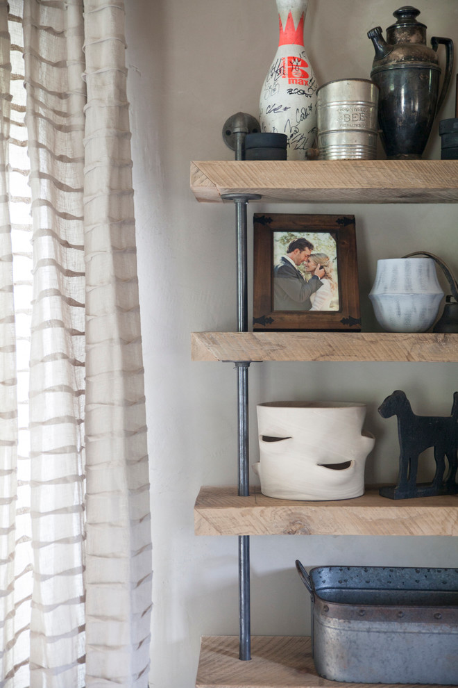Inspiration for a rustic home bar remodel in Boston