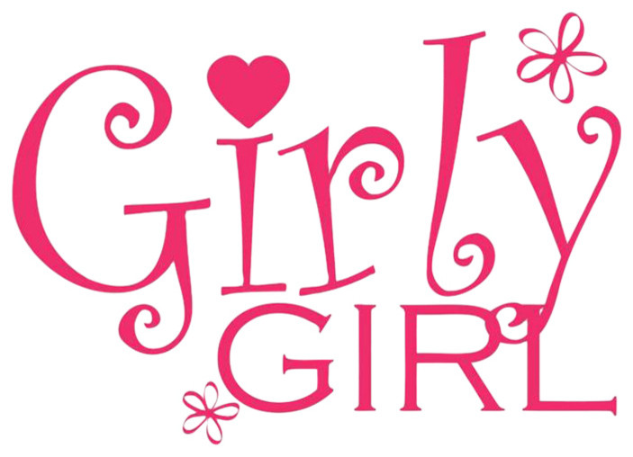 Decal Vinyl Wall Sticker Girly Girl Quote, 22"x30" Contemporary