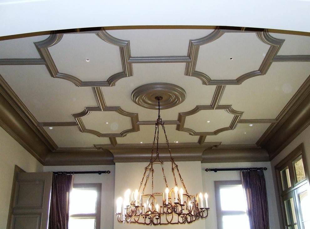 Transitional dining room photo in Dallas