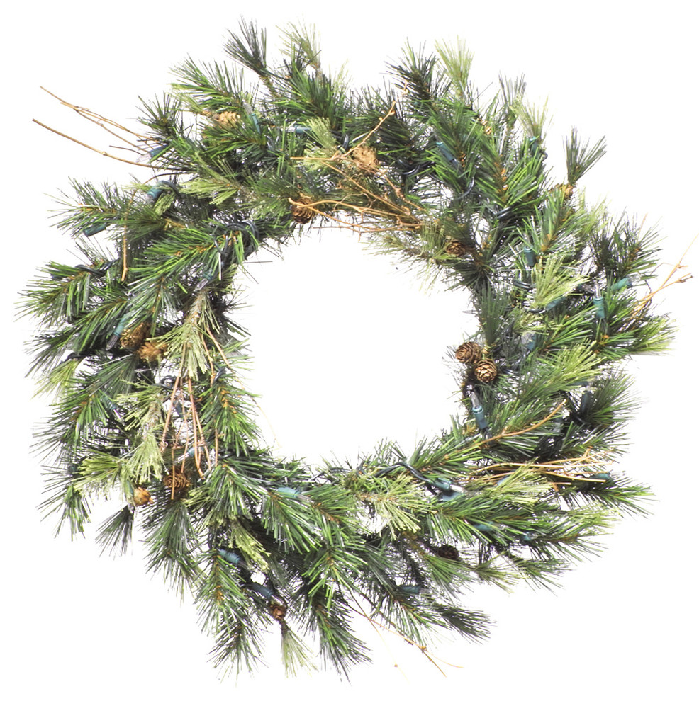 Prelit Mixed Country Wreath 35CL, 20"