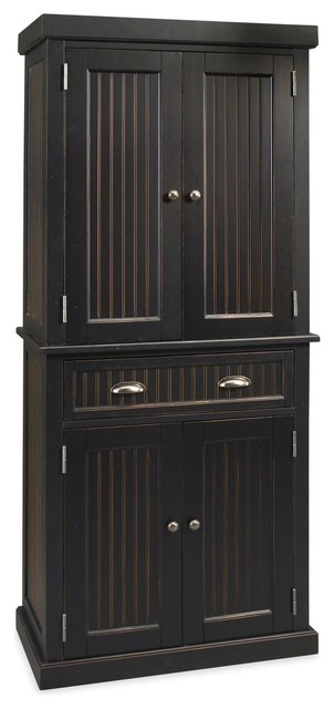 Home Styles Nantucket Pantry In Distressed Black Finish