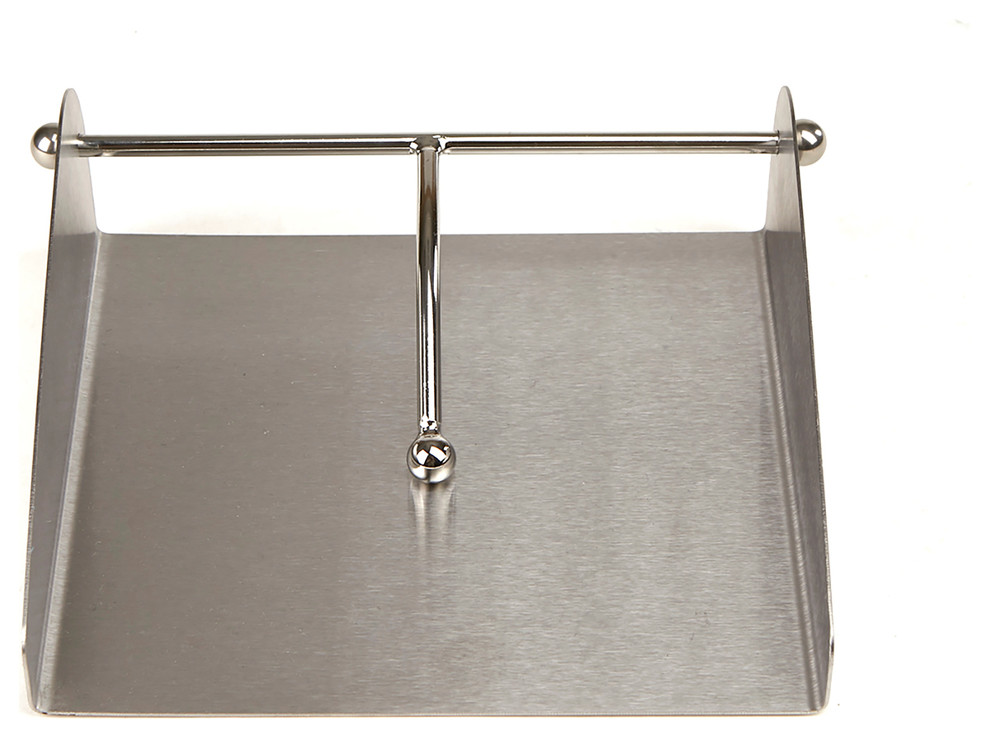 Stainless Steel Flat Napkin Holder, Silver Contemporary Napkin