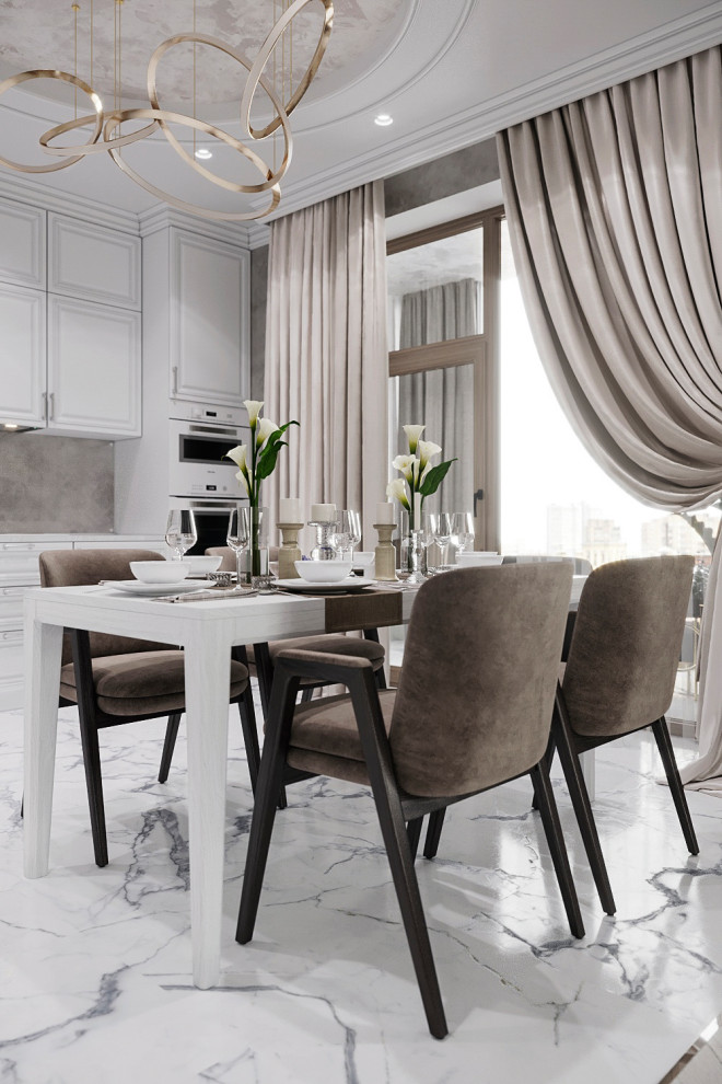 Гостиная-столовая ЖК Макаровский, Екатеринбург.