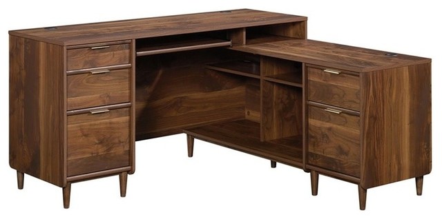 Sauder Clifford Place L Shaped Computer Desk In Grand Walnut Sauder Clifford Place L Shaped Computer Desk In Grand Walnut