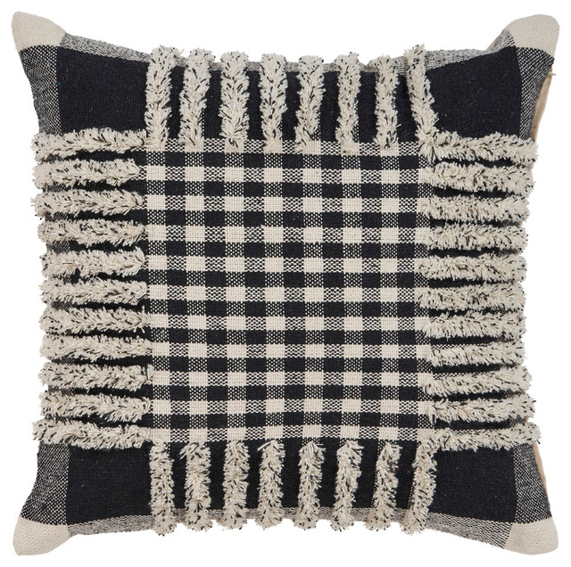 black plaid throw pillows