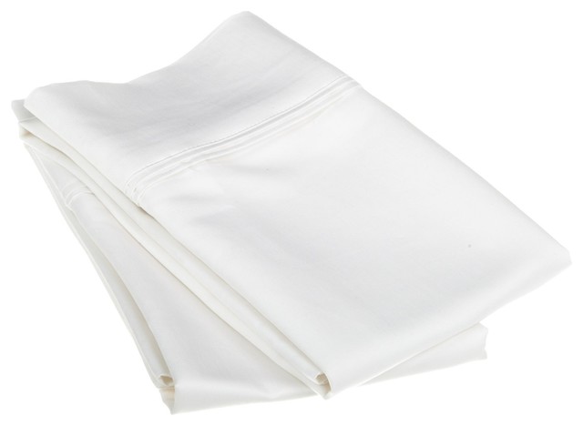 1200-Thread Count Egyptian Cotton 2-Piece King Pillowcase Set, White
