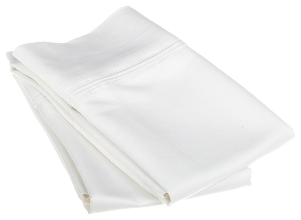 1200-Thread Count Egyptian Cotton 2-Piece King Pillowcase Set, White