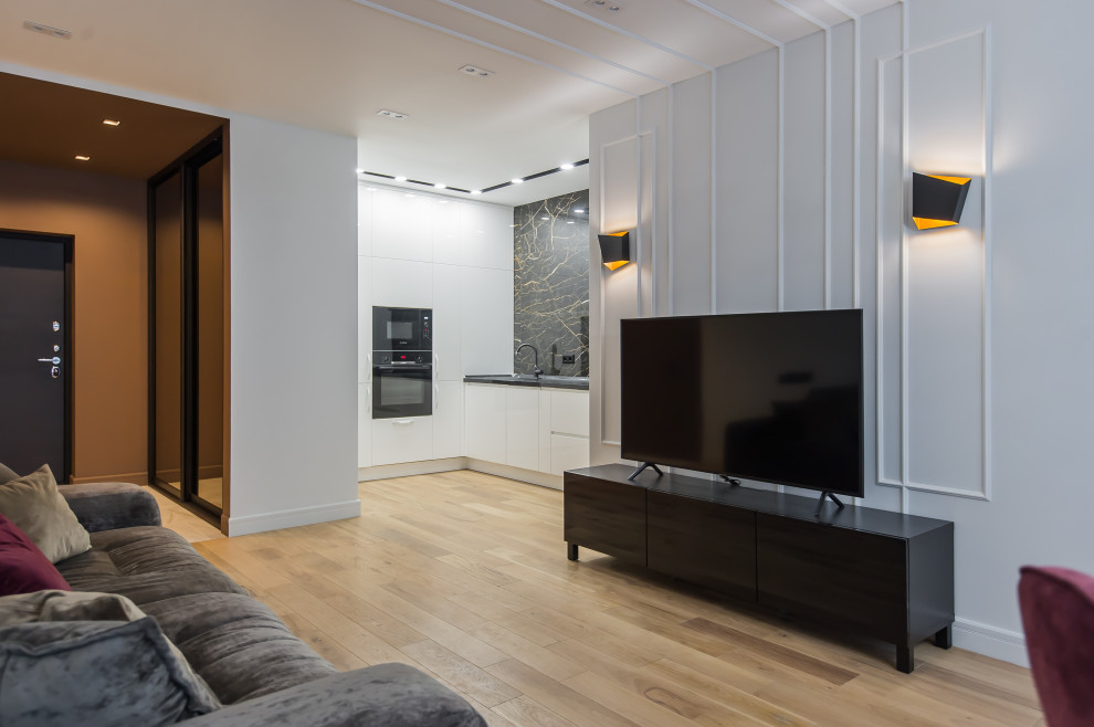 Квартира в современном стиле с зелёной спальней