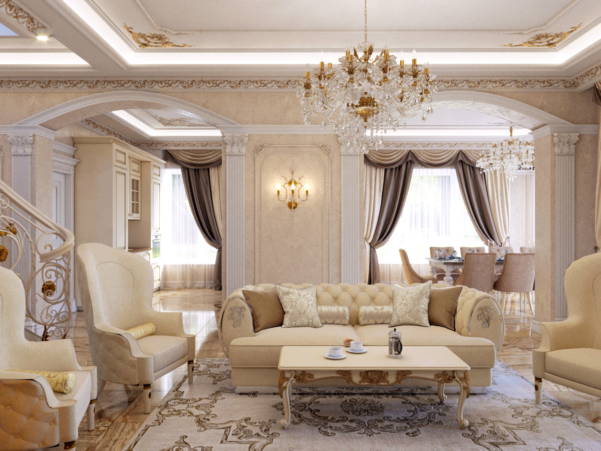 Дизайн интерьера загородного дома в классическом стиле