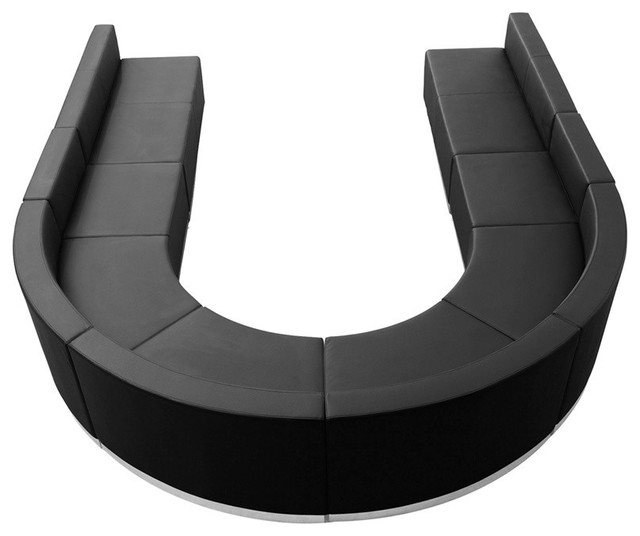 Hercules Alon Series Black Leather Reception Configuration, 8 Pieces