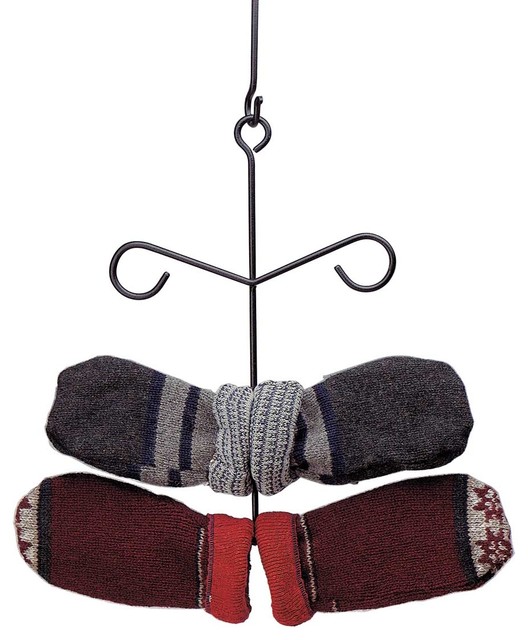 Black Iron Glove Mitten Dryer Rack Holder Wall/Ceiling Hung 6 Rungs