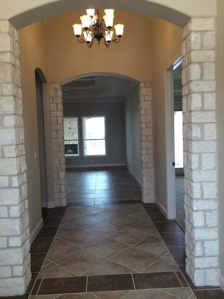 Hallway - rustic hallway idea in Austin