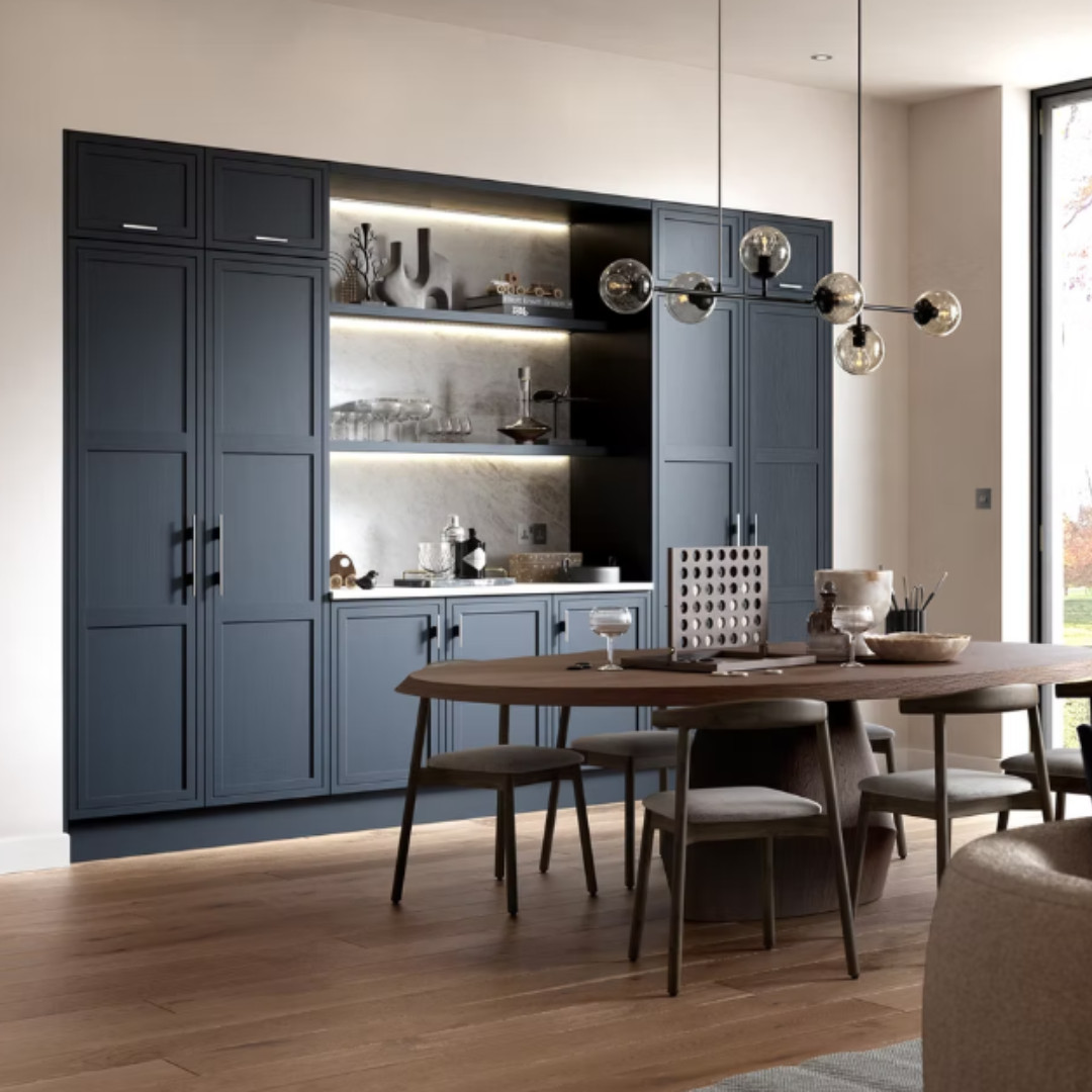 in-frame effect shaker kitchen design with minimalist detailing in a modern Leicestershire home