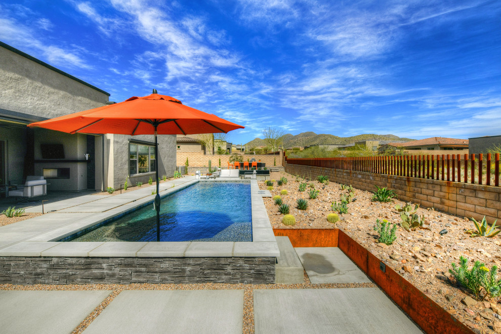 Example of a mid-sized minimalist pool design in Phoenix
