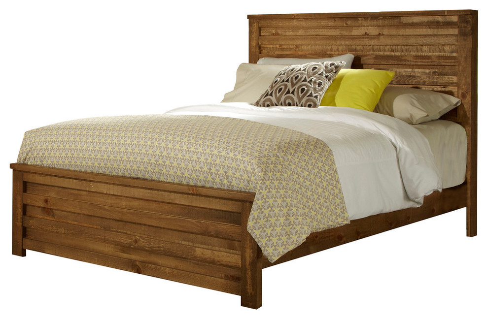 Panel Bed in Distressed Driftwood Finish (King: 85 in. L x 81 in. W x 53 in. H)