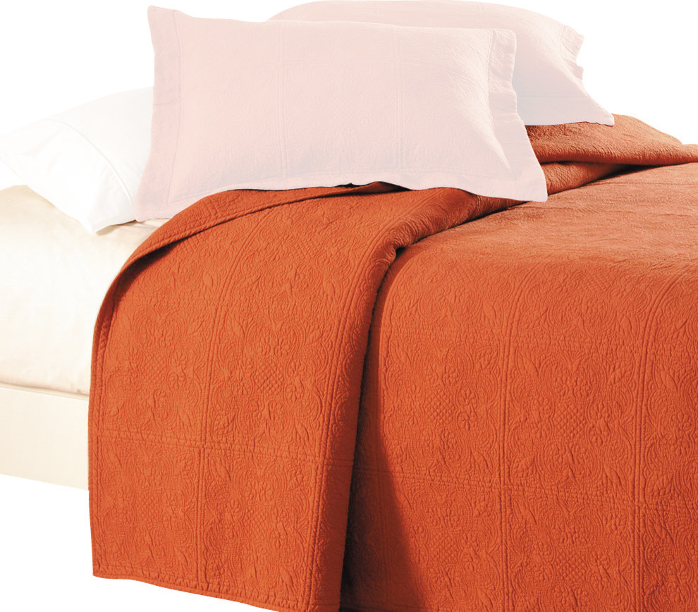 Terra Cotta Matelass Quilt Contemporary Quilts And Quilt Sets by