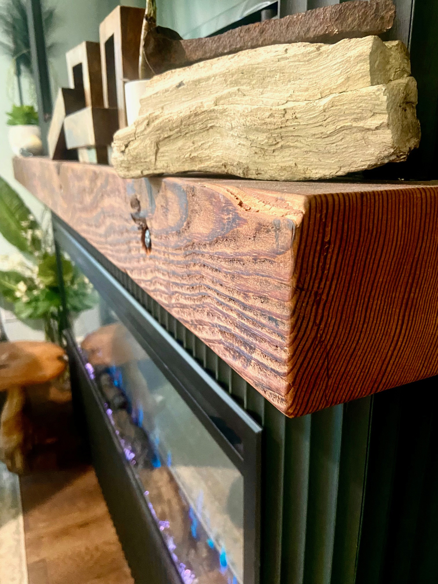 Custom Reclaimed Wood Mantle