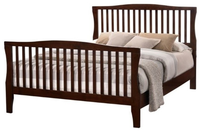 Furniture of America Chase Queen Slat Bed in Brown Cherry
