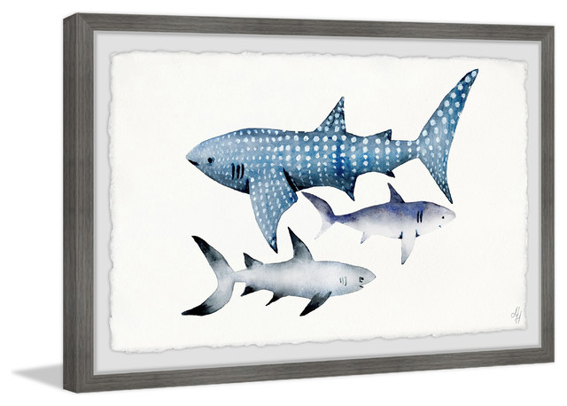 Dotted Shark Framed Painting Print Beach Style Prints And - Framed Shark Pictures Dotted Shark Framed Painting Print Beach Style Prints And - Framed Shark Pictures