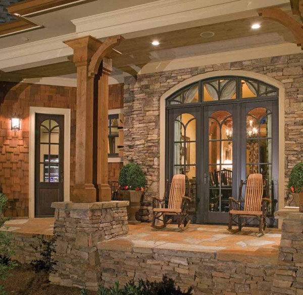 Side Porch breezeway of Contemporary Craftsman  House  
