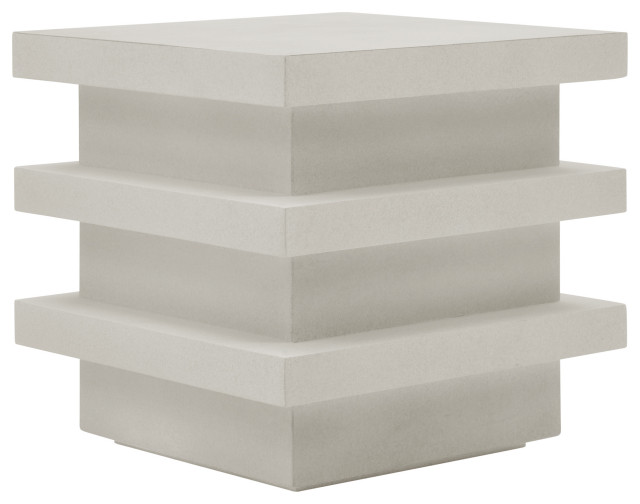 Meditation Community Building Block Tall - White Outdoor Accent Table
