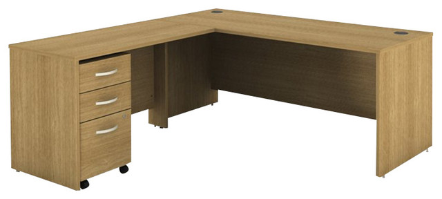 Bush Series C 3 Piece L Shape Computer Desk In Light Oak Bush Series C 3 Piece L Shape Computer Desk In Light Oak