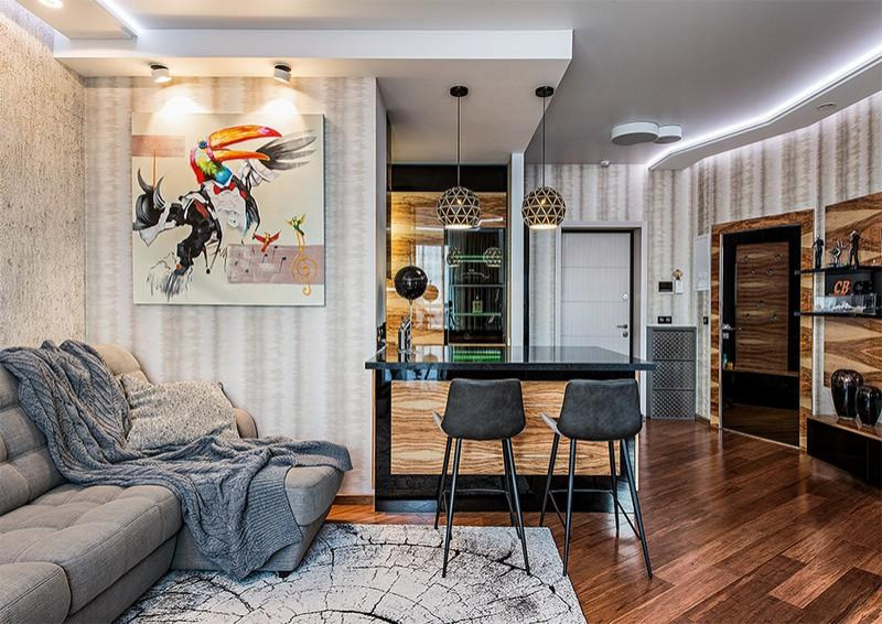 Оформление 2-комнатной квартиры-студии для певца Волчкова Алексея