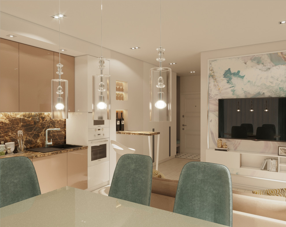 Современная кухня-гостинная