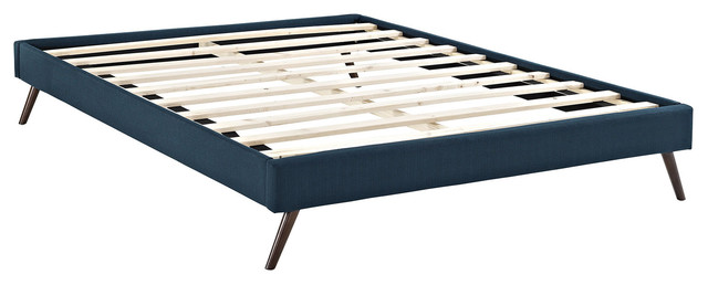 Helen King Vinyl Bed Frame With Round Splayed Legs Midcentury Platform Beds By Xomart