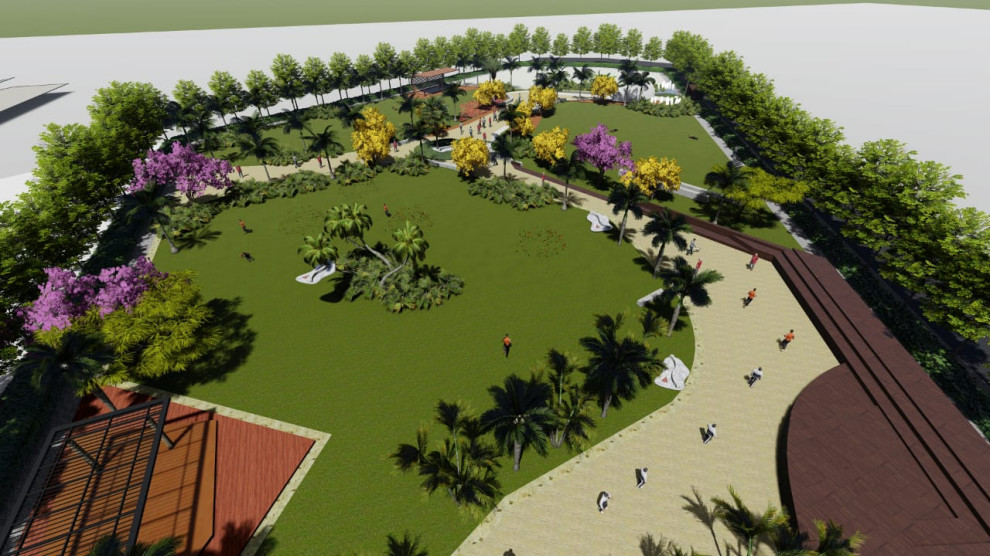 This is an example of an Indian garden in Hyderabad.