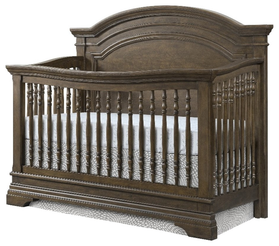 Westwood Design Olivia Traditional Wood Arch Convertible Crib in Rosewood Brown Transitional
