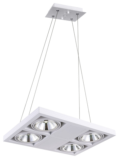 4-Light Chandelier with White Finish