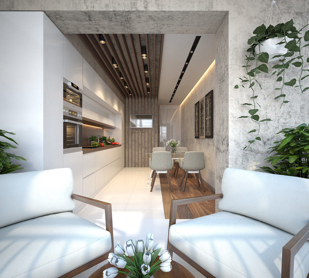 дизайн-проект кухни в стиле контемпорари