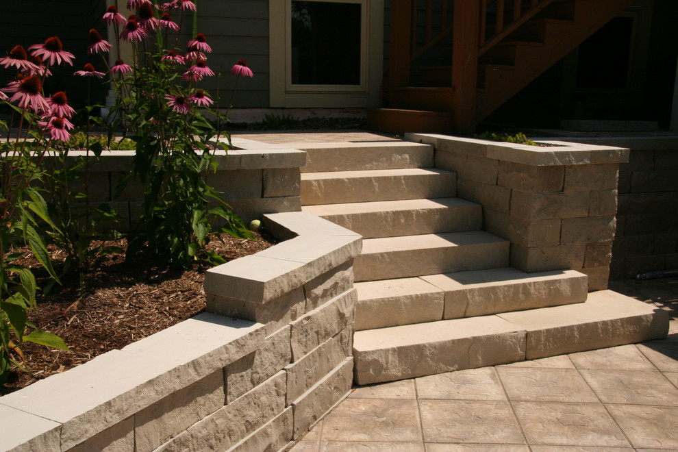 Natural Lannon Stone Stairs Milwaukee by Swimming Pool Services Houzz