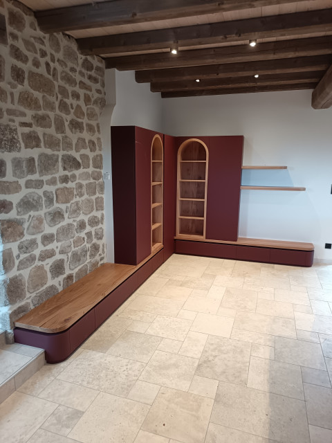 cr&eacute;ation d'un meuble de rangement avec niches cintr&eacute;es klassisch-eingang