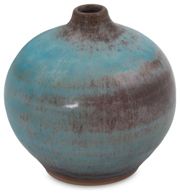 Turquoise Realm Ceramic Bud Vase, Medium