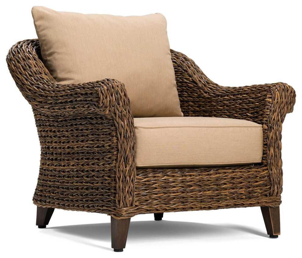 Cayman Lounge Chair, Heritage Brown Tropical Outdoor Lounge Chairs