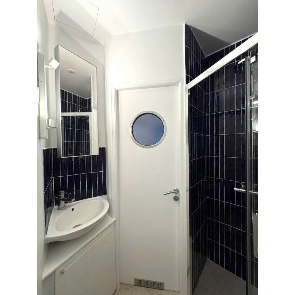 Projet Château-Landon, rénovation d'une cuisine, entrée & salle de bain.