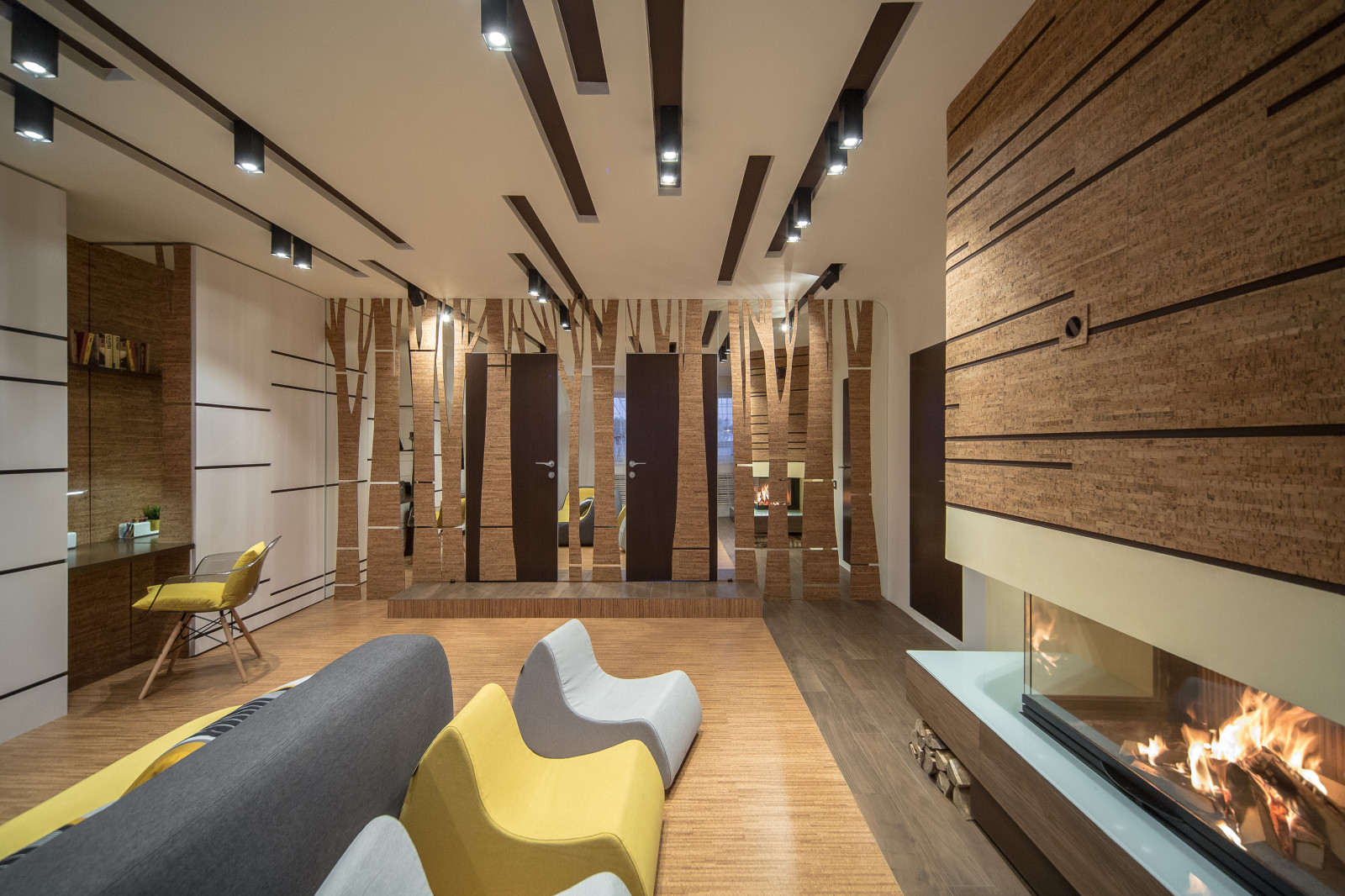 Гостиная в осенних тонах.