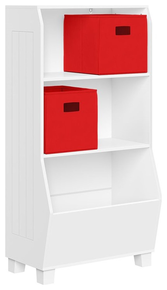 RiverRidge 23" Wood Kids Bookcase with Toy Organizer and 2 Bins in